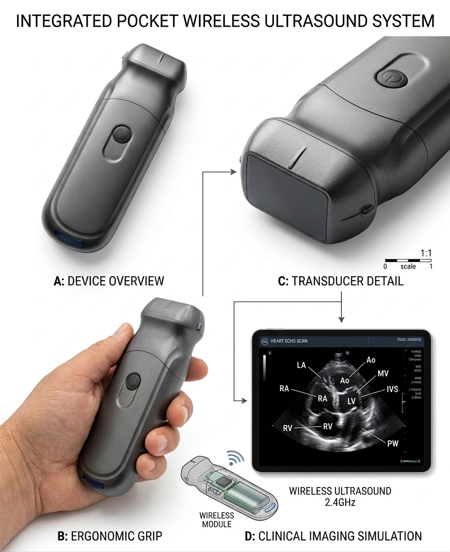 Cardiac echo on smartphone via SonoStar